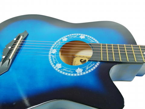 Chitara clasica din lemn, Cutaway Country Blue, 95 cm, albastru [3]