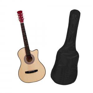 Chitare clasice - Chitara clasica din lemn 95 cm, natur cutaway, husa nylon cadou