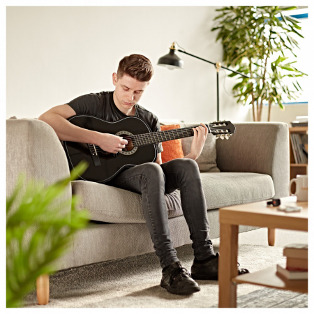 Chitara clasica IdeallStore®, 104 cm, Black Raven, lemn, model clasic, negru, husa inclusa [9]