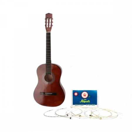 INSTRUMENTE MUZICALE - Chitara clasica din lemn IdeallStore®, Classic Sound, marime 4/4, maro, 95 cm, corzi incluse