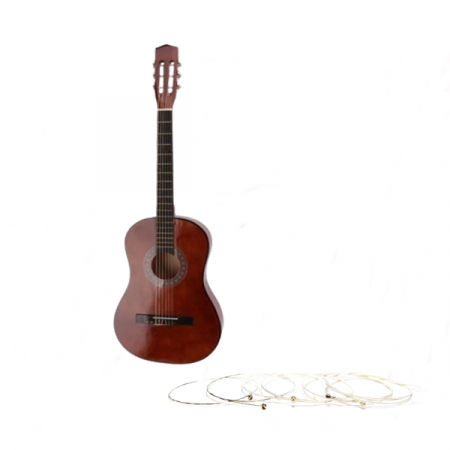 Chitara clasica din lemn IdeallStore®, Classic Sound, marime 4/4, maro, 95 cm, corzi incluse [1]