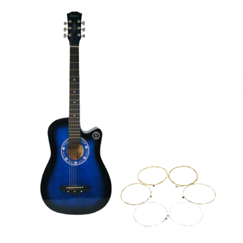 INSTRUMENTE MUZICALE - Chitara clasica din lemn IdeallStore®, Cutaway Country Blue, 95 cm, albastru