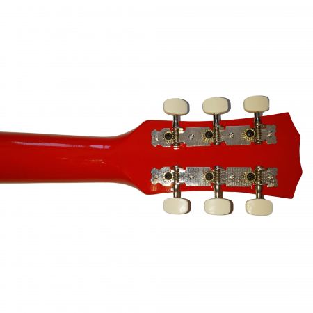 Chitara clasica din lemn IdeallStore®, Red Raven, 95 cm, model Cutaway, rosie [4]