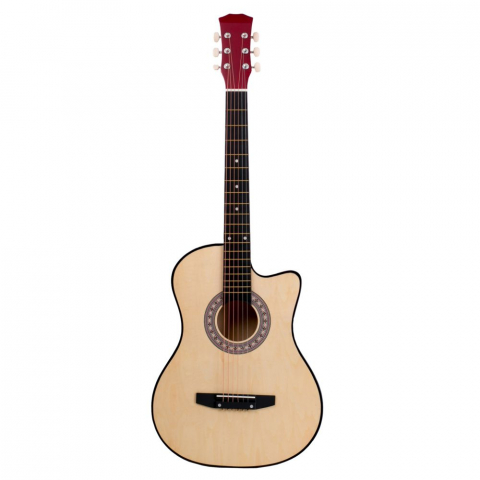 Chitara clasica din lemn, IdeallStore®, set de corzi incluse, 95 cm, Natur [1]
