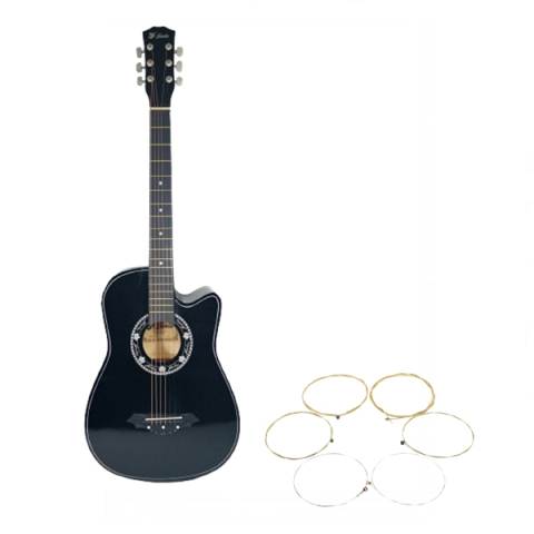 Chitare clasice - Chitara clasica din lemn IdeallStore®, set de corzi incluse, 95 cm, negru