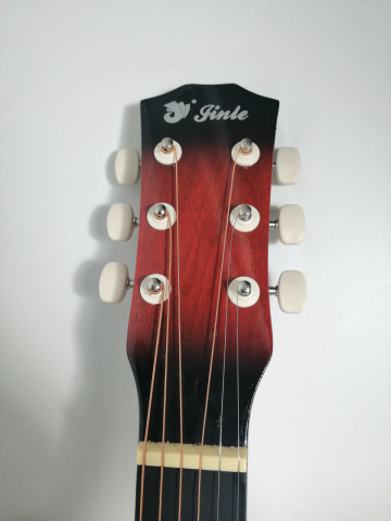 Chitara clasica din lemn IdeallStore®, Cutaway Country Red, set de corzi incluse, 95 cm, rosu [10]