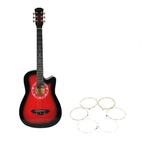 Chitare clasice - Chitara clasica din lemn IdeallStore®, Cutaway Country Red, set de corzi incluse, 95 cm, rosu