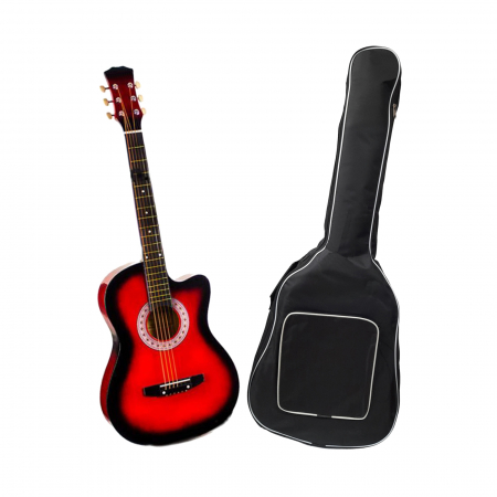 Chitare clasice - Chitara clasica, 95 cm, lemn si husa inclusa, red