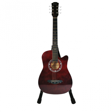 Chitare clasice - Chitara clasica, 95 cm, lemn, stativ inclus, visiniu