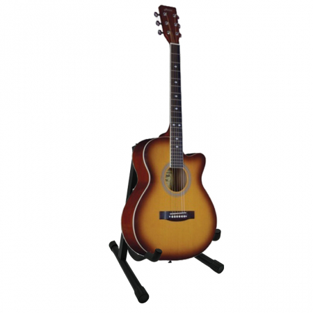 Chitare clasice - Chitara clasica, 95 cm, lemn, Cutaway, portocalie, stativ inclus