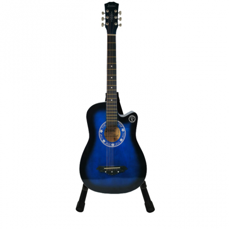 Chitare clasice - Chitara clasica, 95 cm, lemn, stativ inclus, albastru