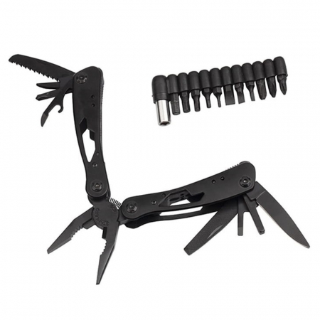 Cleste multifunctional IdeallStore®, Outdoor Specialist, otel inoxidabil, 20 functii, 22 cm, negru, husa inclusa [1]