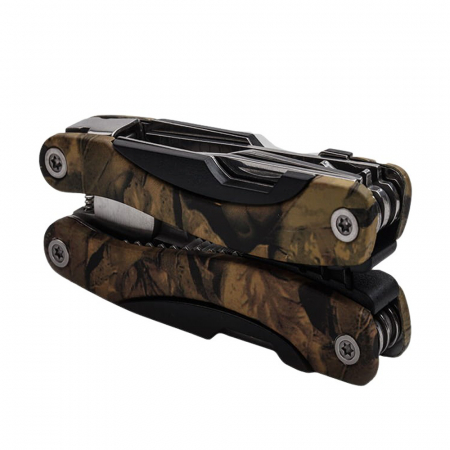 Cleste multifunctional IdeallStore®, Survival Gear, otel inoxidabil, 10 functii, 22 cm, camuflaj, husa inclusa [7]