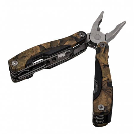 Cleste multifunctional IdeallStore®, Survival Gear, otel inoxidabil, 10 functii, 22 cm, camuflaj, husa inclusa [2]