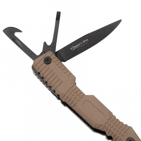 Cleste multifunctional IdeallStore®, Survival Gear, otel inoxidabil, 16 functii, 24 cm, bej, husa inclusa [6]