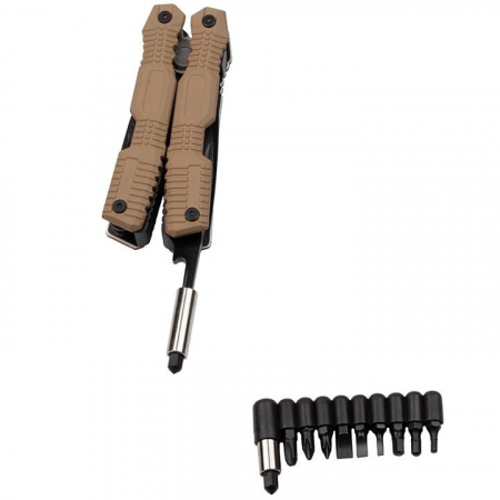Cleste multifunctional IdeallStore®, Survival Gear, otel inoxidabil, 16 functii, 24 cm, bej, husa inclusa [4]