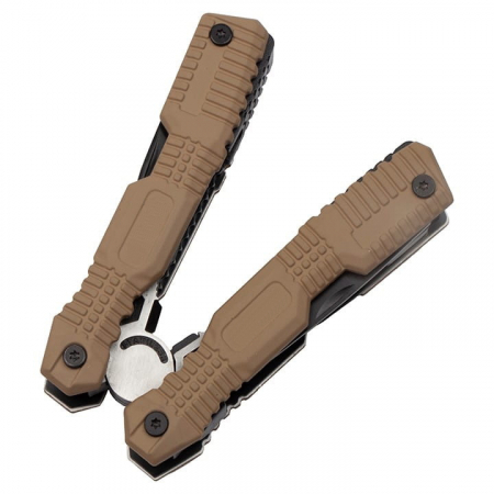 Cleste multifunctional IdeallStore®, Survival Gear, otel inoxidabil, 16 functii, 24 cm, bej, husa inclusa [2]