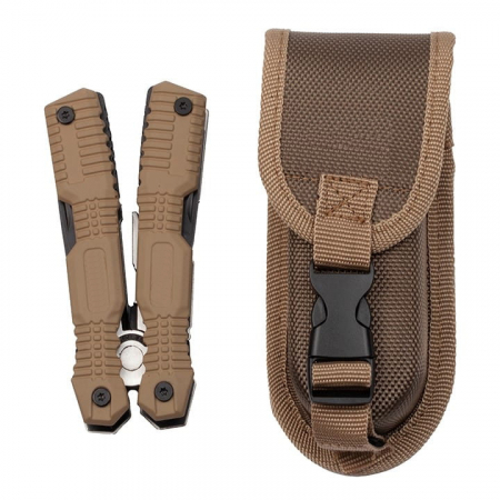 Cleste multifunctional IdeallStore®, Survival Gear, otel inoxidabil, 16 functii, 24 cm, bej, husa inclusa [1]