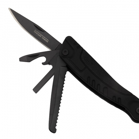 Cleste multifunctional IdeallStore®, Survival Gear, otel inoxidabil, 18 functii, 24 cm, negru, husa inclusa [6]