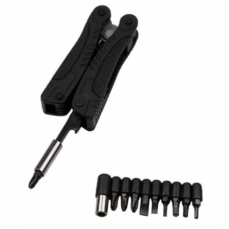 Cleste multifunctional IdeallStore®, Survival Gear, otel inoxidabil, 18 functii, 24 cm, negru, husa inclusa [7]