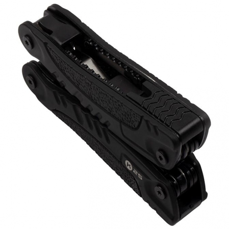 Cleste multifunctional IdeallStore®, Survival Gear, otel inoxidabil, 18 functii, 24 cm, negru, husa inclusa [8]