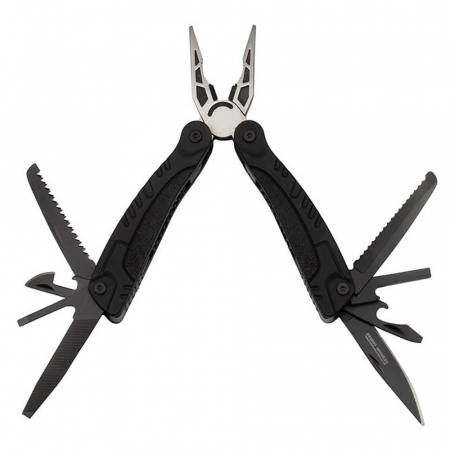 Cleste multifunctional IdeallStore®, Survival Gear, otel inoxidabil, 18 functii, 24 cm, negru, husa inclusa [1]