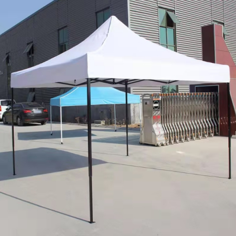 Cort pavilion pliabil, 3x3 m, cadru metal cu panza impermeabila pentru Curte, Gradina, Evenimente, Alb [2]