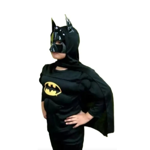 Costum Batman cu muschi, masca si pelerina DEPOX®, carnaval, 7-9 ani, 120-130 cm [1]