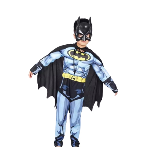 Costum Batman cu muschi pentru copii, L, 7-9 ani, 120-130 cm [1]