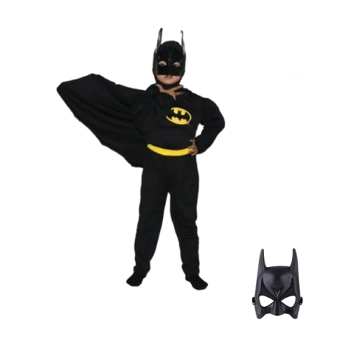 Costume si seturi pentru copii - Costum Batman cu muschi si masca DEPOX®, carnaval, 7-9 ani, 120-130 cm