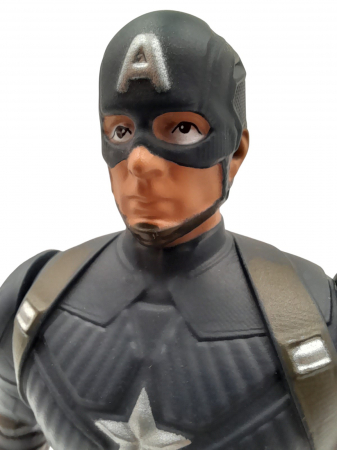 Costum Captain America pentru copii, First Avenger, poliester, albastru, figurina inclusa, 3-5 ani, 100-110 cm [8]