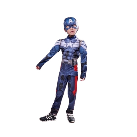 Set costum Captain America cu Muschi + Scut Supererou 30 cm, DEPOX®, 5-7 ani , 110-120 cm [2]