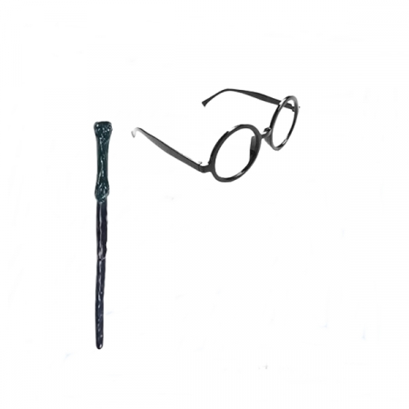 Costum carnaval copii Harry Potter cu cravata,ochelari,bagheta si fular,7-9 ani [2]