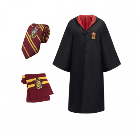 Accesorii costume copii - Costum carnaval copii Harry Potter, cu cravata si fular, 5-7 ani
