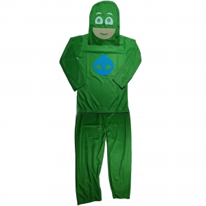 Costume Halloween copii - Costum Eroi in Pijamale, PJ Masks, pentru copii, Șopi Greg, verde, 3-5 ani, 100-110 cm