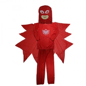 Costume Halloween copii - Costum Eroi in Pijamale, PJ Masks, pentru copii, Bufnita Amaya, rosu, 3-5 ani, 100-110 cm