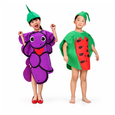 Costume si seturi pentru copii - Set doua costume pentru copii Pepene si Strugure DEPOX®, verde/mov, marime universala