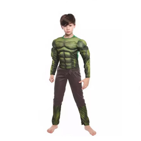 Costume Halloween copii - Costum Hulk cu muschi pentru copii, carnaval, marime 5-7 ani