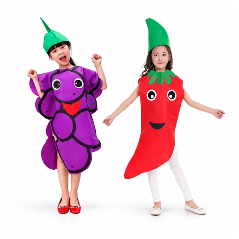 Costume si seturi pentru copii - Set costume pentru copii Ardei si Strugure DEPOX®, rosu/mov, marime universala