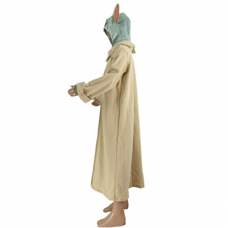Costum pentru copii, Baby Yoda, bej, masca inclusa, 3-5 ani, 100-110 cm [2]