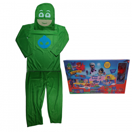 Costume si seturi pentru copii - Costum pentru copii, Green Lizard, verde, parcare cadou, 3-5 ani, 100-110 cm