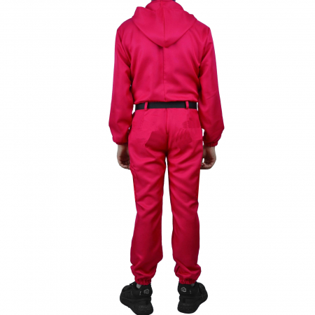 Costum pentru adulti, Jocul Calamarului, model Lider, marimea S, rosu, centura inclusa [1]