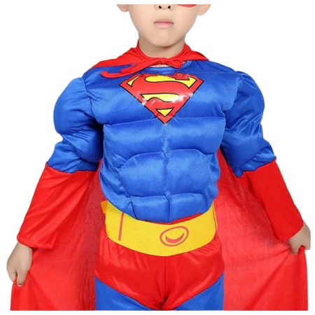Costum Superman cu muschi, 3-5 ani , Albastru , Halloween [4]