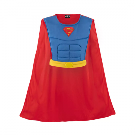 Costume Halloween copii - Costum Superman pentru copii, Man of Steel, bust si pelerina, poliester, albastru, 4-6 ani