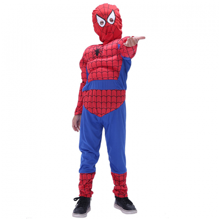 Costume spiderman - Costum Ultimate Spiderman pentru copii, Town Saviour, 100% poliester, rosu, 7-9 ani, 120-130 cm