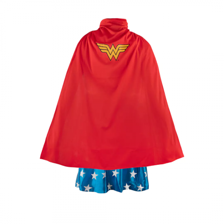 Costum Wonder Woman pentru copii, Themyscira Princess, fusta si pelerina, poliester, albastru-rosu, 4-6 ani [1]