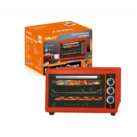 CASA SI GRADINA - Cuptor electric 360°, Timer, Tuburi inox 304, 2000W, 48L, Roșu