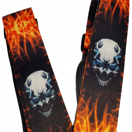 Curea pentru chitara IdeallStore®, Skull Sound, nylon, 155 cm, negru [3]
