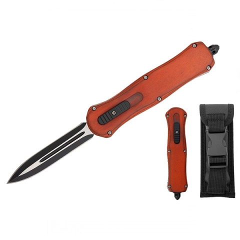 Seturi de cutite & accesorii vanatoare si tactice - Cutit automat cu arc , IdeallStore®, 23.5 cm, rosu