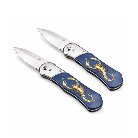 Bricege - Set de doua cutite automate, DEPOX®, design compact, 24 cm, bleumarin